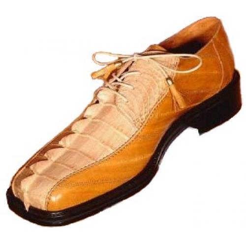 Romano "Lucas" Beige Genuine Crocodile Tail/Eel  Shoes